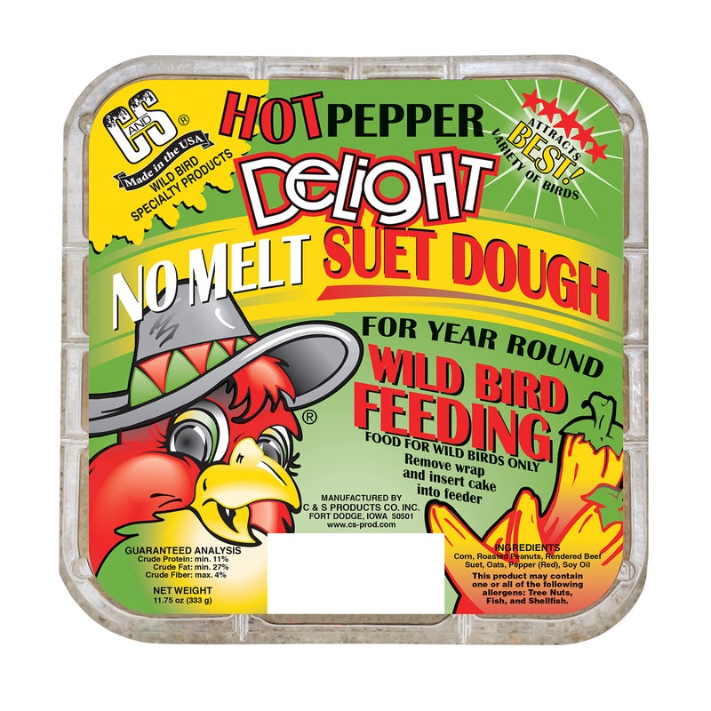 CS C&S Hot Pepper Delight No Melt Suet Dough 11.75 Ounces, 12 Pack - Image 1